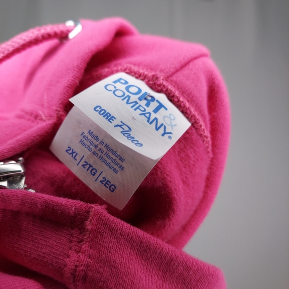 No One Fights Alone Hoodie Sweatshirt Full Zip Pocket Pink Cancer Awareness 2XL - Picture 6 of 7